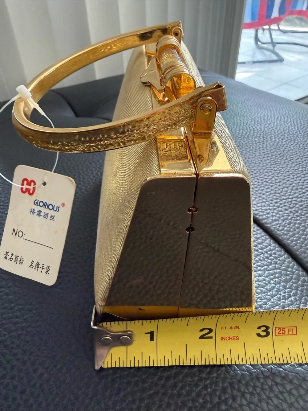 Vintage 2000s Gold Hard Shell Clutch Bag ✨ New with Tags